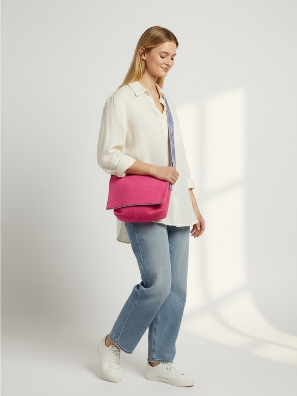 El Vaquero Pink Rare Leather Crossbody Bag